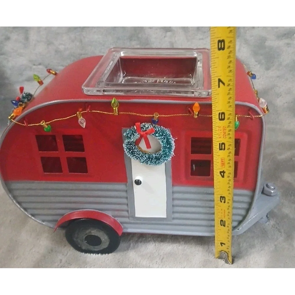 Scentsy Christmas Camper Wax Warmer Winter Holiday Lights Wreath‎ Metal READ
